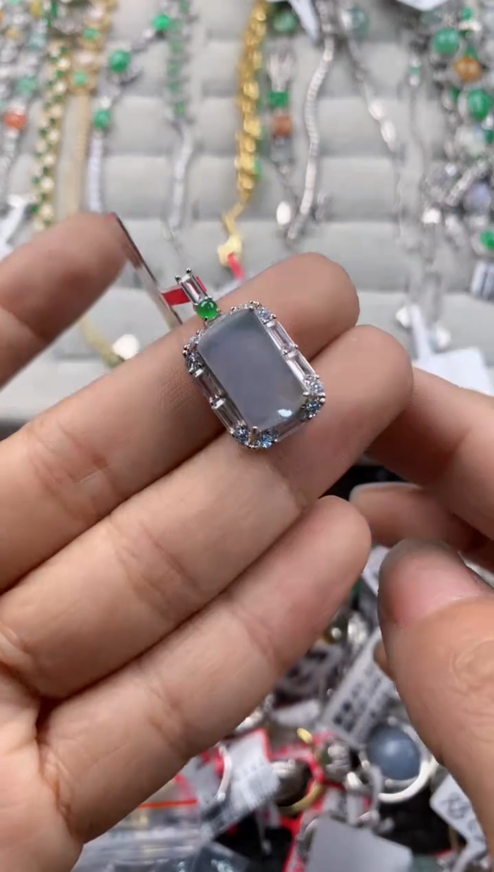 银S925镶嵌戒指翡翠1313---1