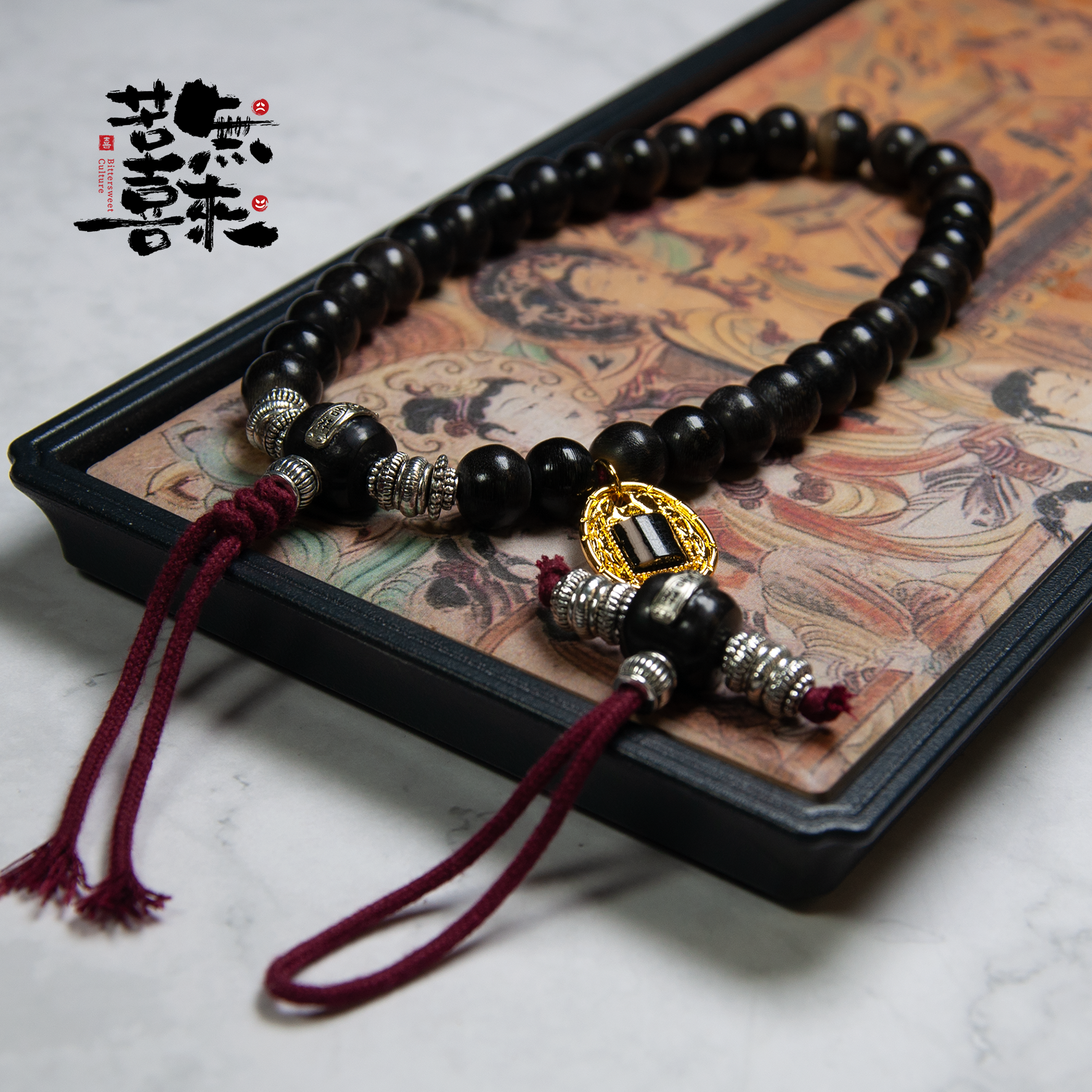 非金属皮质手链 摸金校尉-老型黑驴蹄子手持-10MM