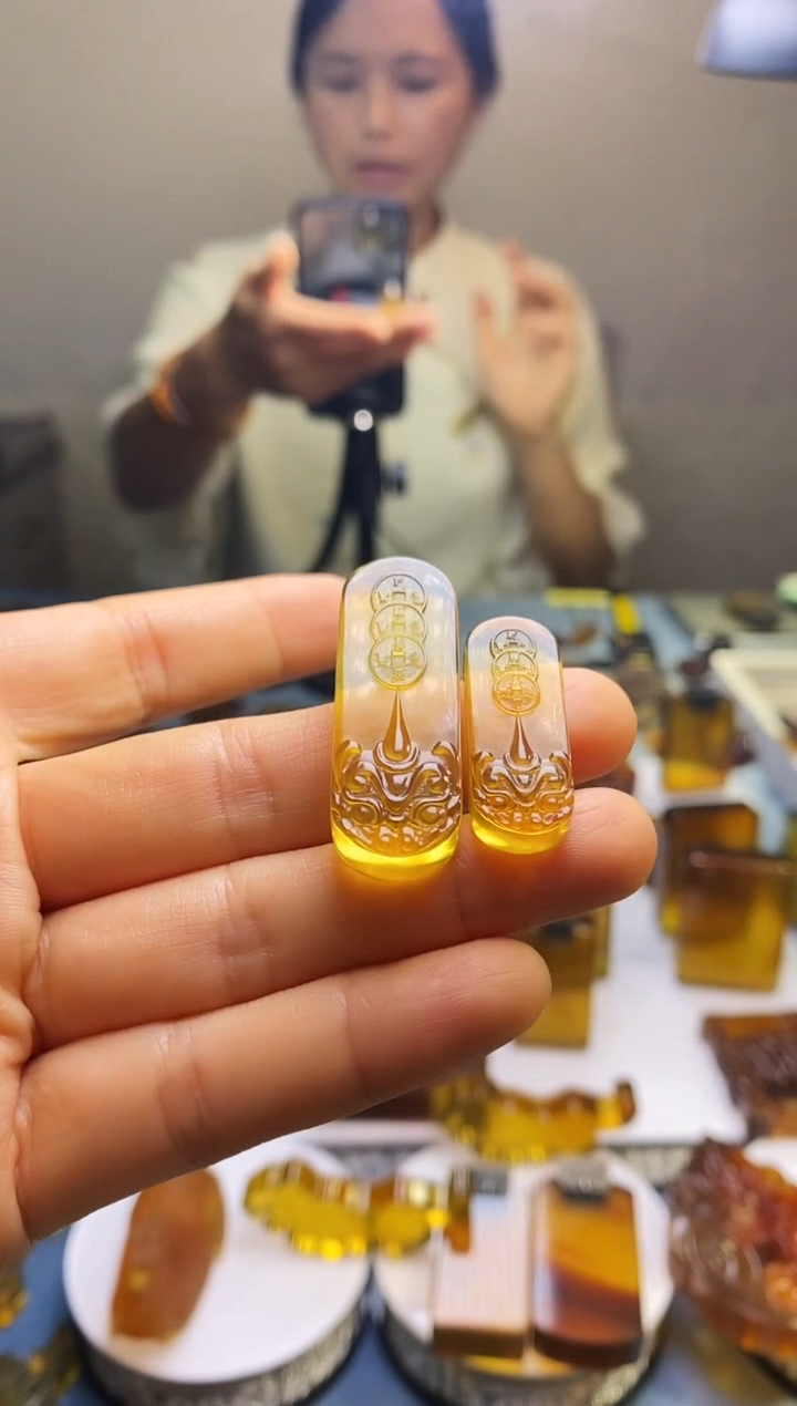 琥珀颈饰未镶嵌SN60-114（钱到家）