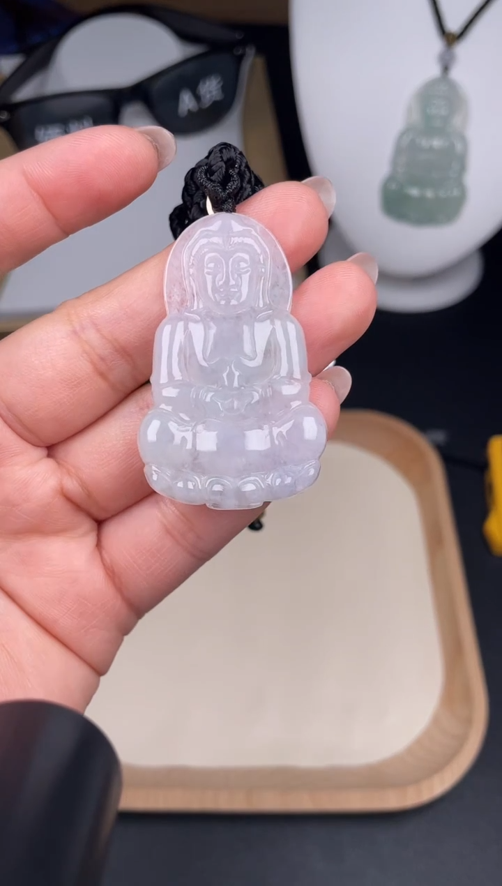 颈饰未镶嵌翡翠za011-1观音+孤品+送同款绳子