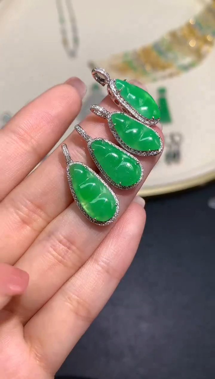 翡翠18K金镶嵌吊坠(不含链)吊坠多样性发其一A91|2999