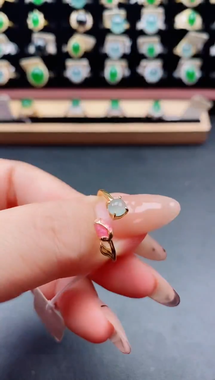 银S925镶嵌戒指翡翠1