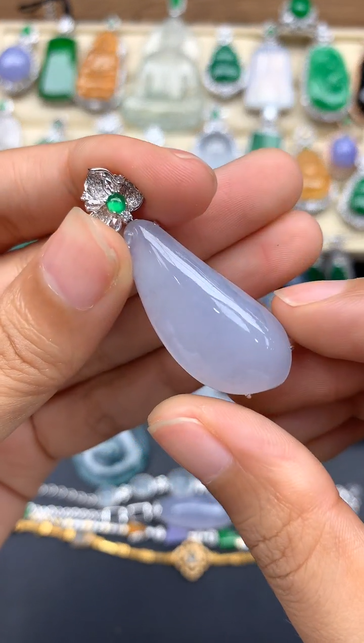 翡翠18K金镶嵌颈饰411-春日珠宝