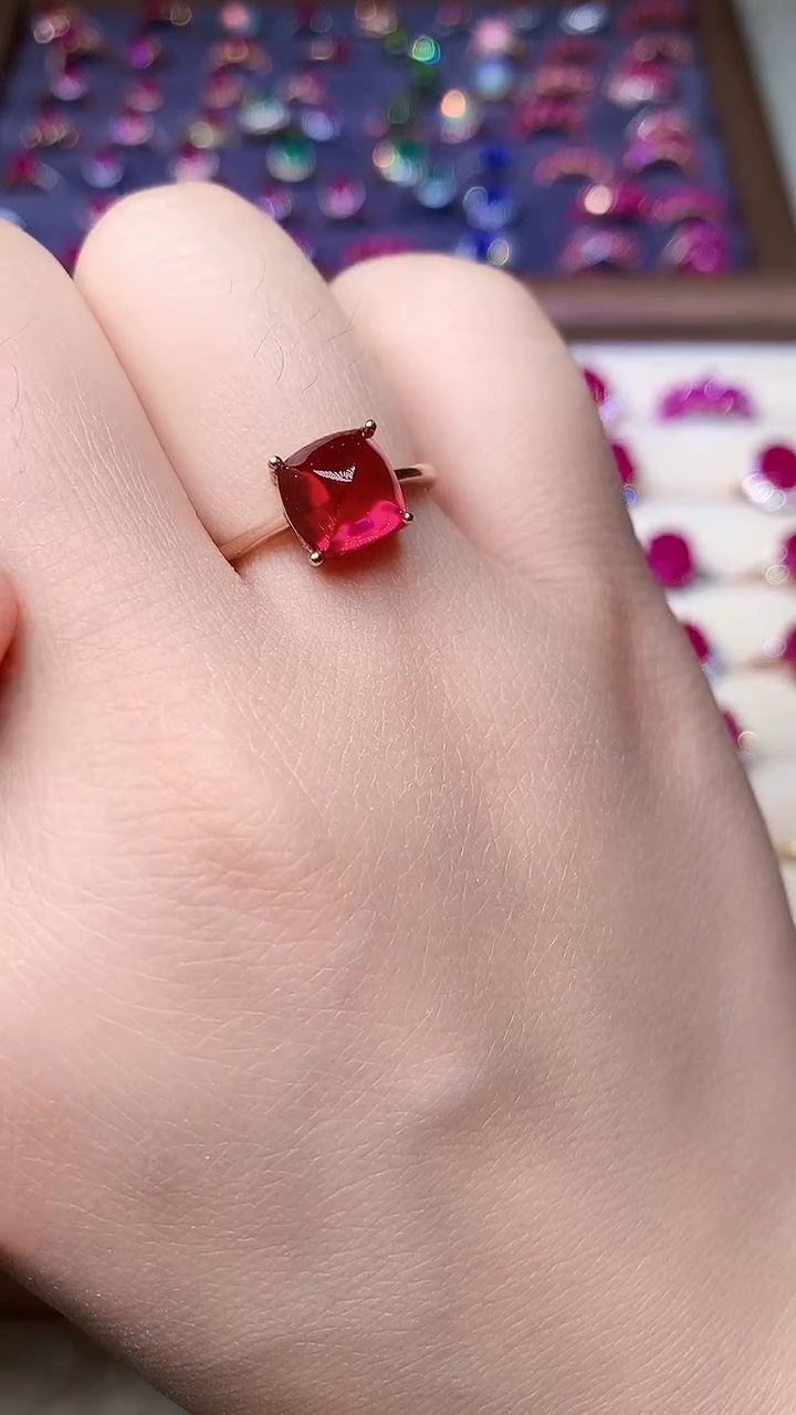 【闪购商品】红宝石戒指银S925镶嵌000