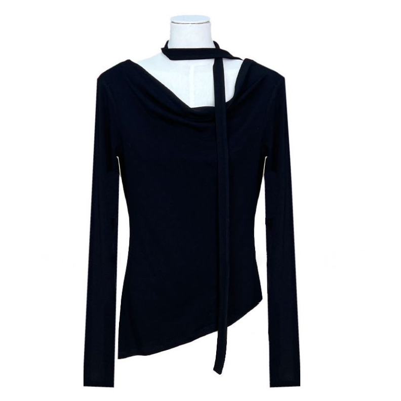 项小七GUDDLABB   25秋冬新品修身长袖上衣系带显瘦打底衫