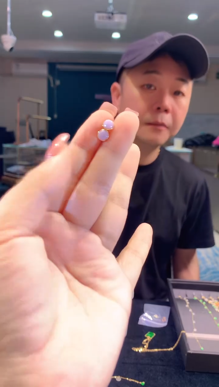 【闪购商品】翡翠耳饰18K金镶嵌a222 时尚 zjh