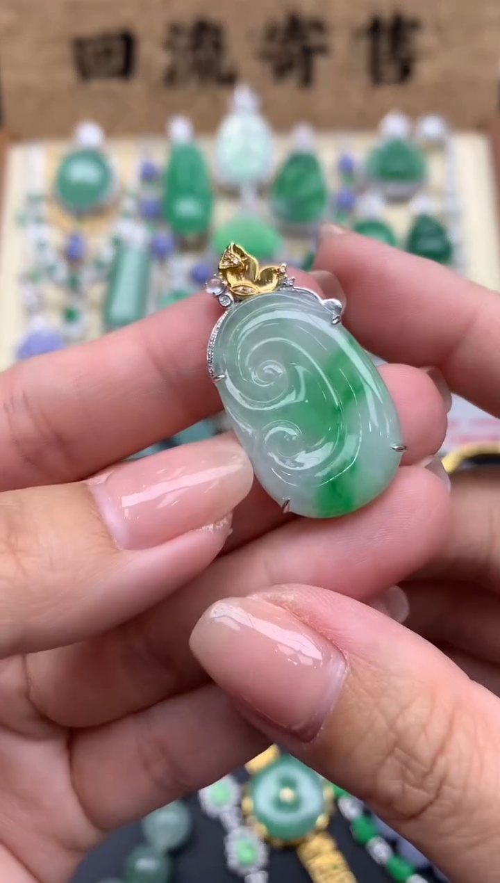 【闪购商品】翡翠颈饰18K金镶嵌436-中国好珍宝