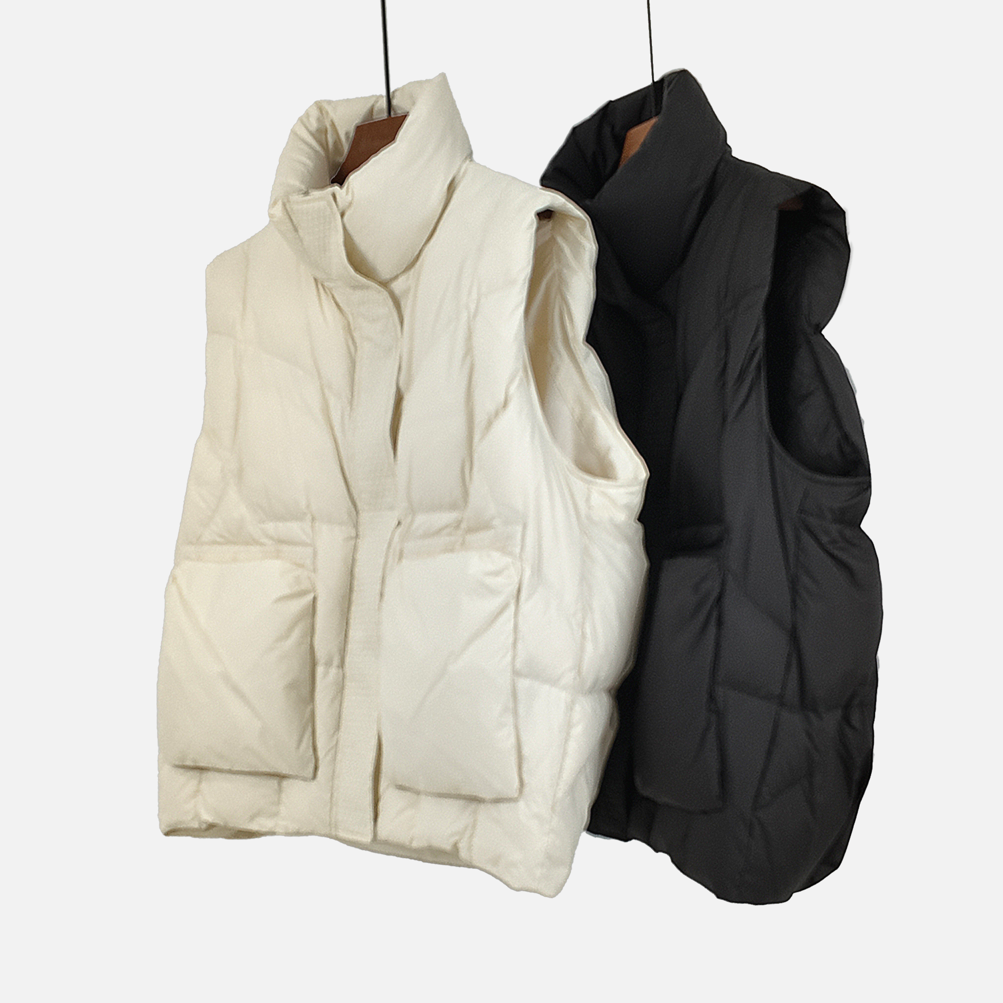 【棋棋老板娘】  时尚大口袋羽绒马甲 ZY027