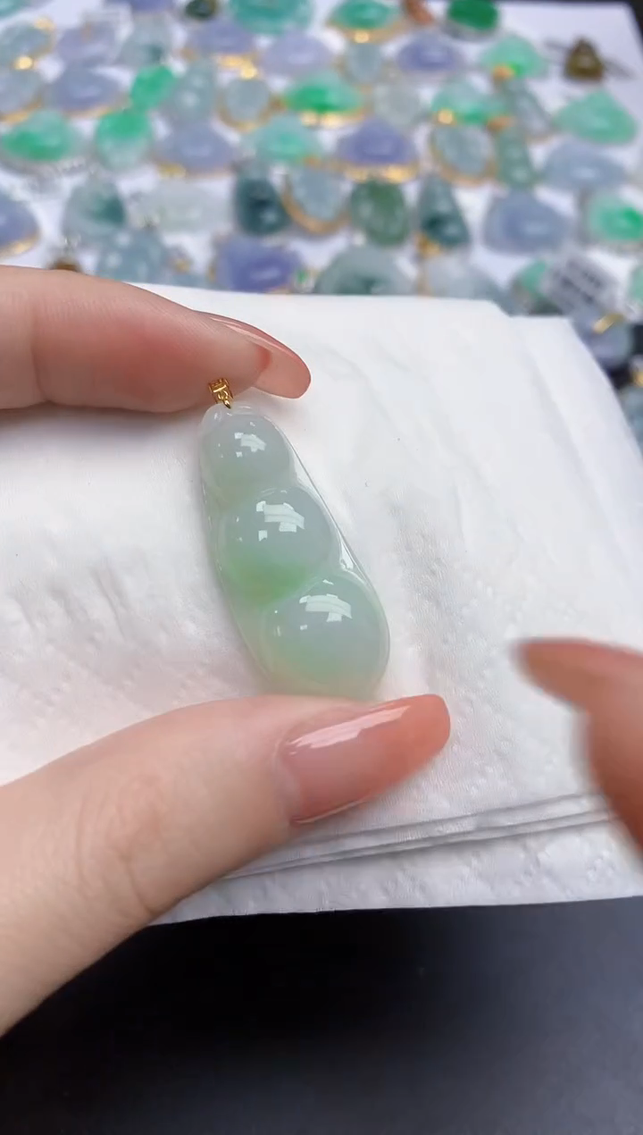 【闪购商品】翡翠颈饰18K金镶嵌天然缅甸翡翠A货