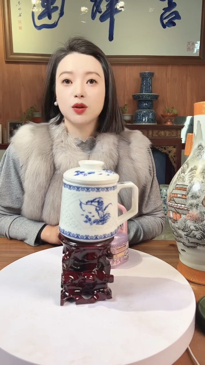 摆件陶景德镇陶瓷青花摆件12