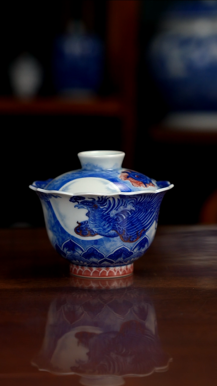 自成堂柴窑青花釉里红