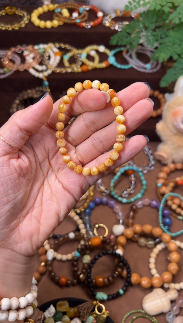 老花蜡圆珠素串手串