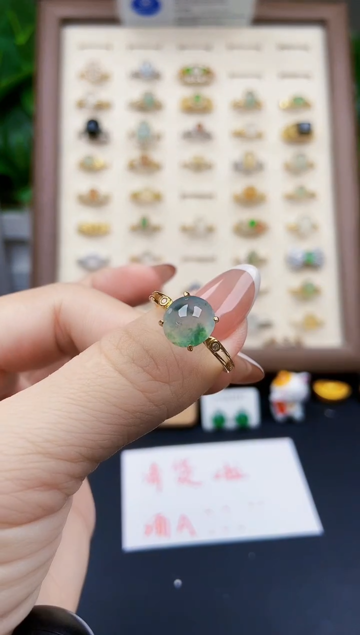 银S925镶嵌戒指翡翠12