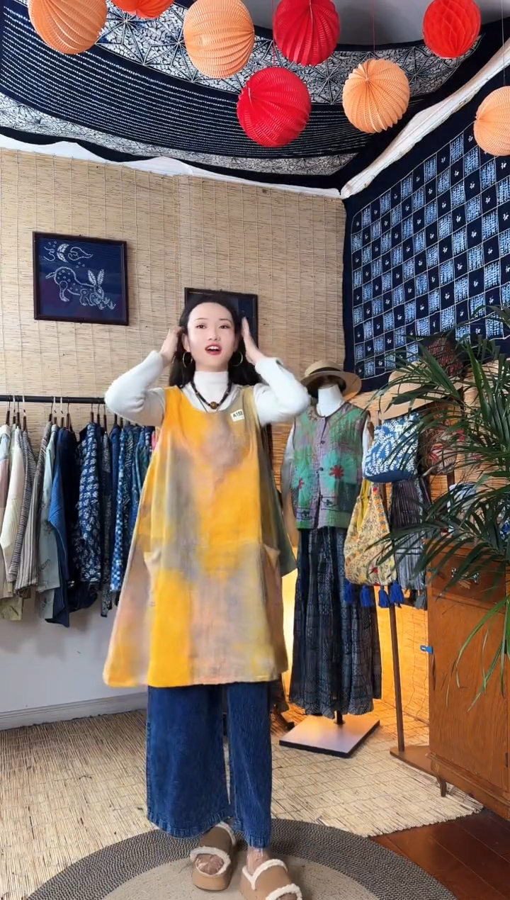 【闪购商品】设计师款花果染连衣裙158