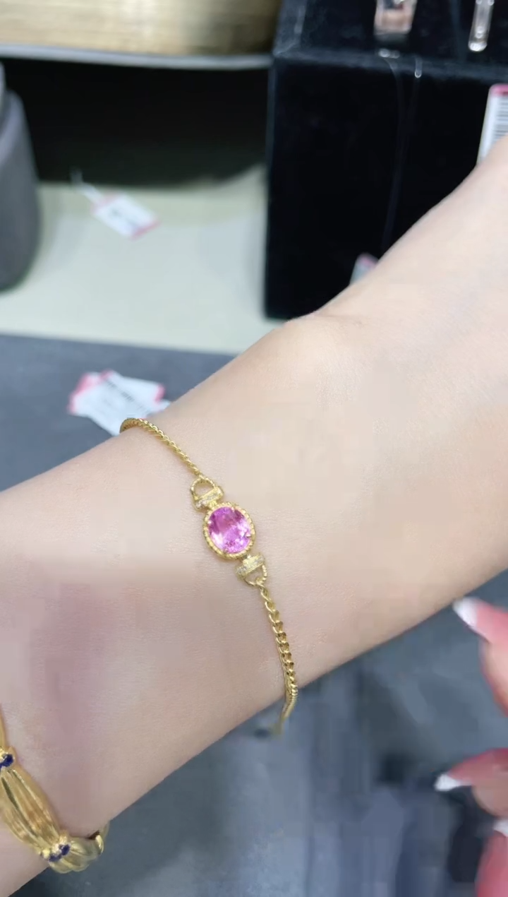 【闪购商品】彩色蓝宝石手链18K金镶嵌·