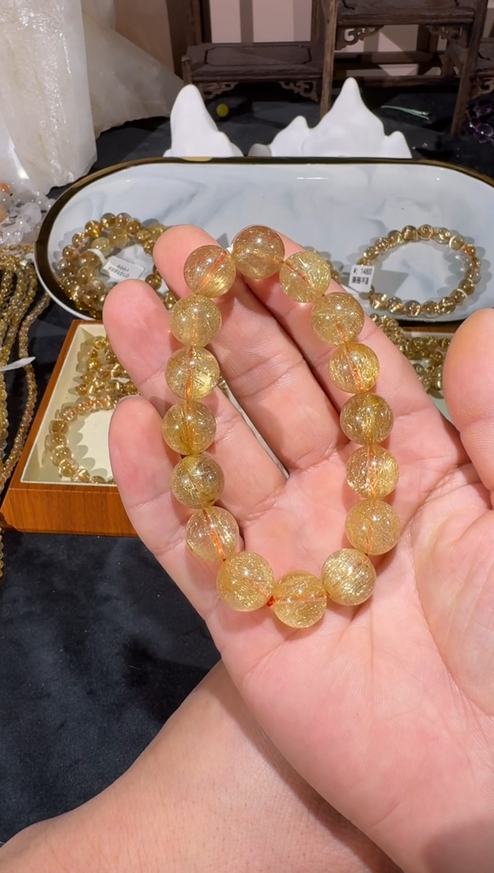 未镶嵌手串发晶梅*SJ-052金发晶