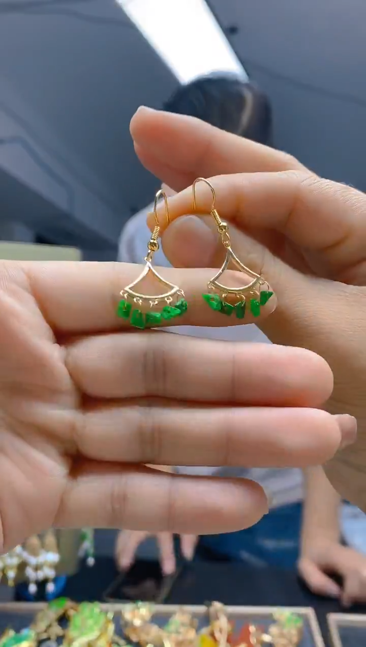 【闪购商品】翡翠耳饰合金64翡翠耳钩