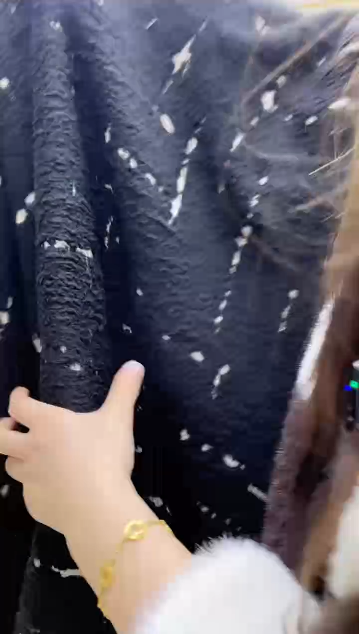 雪尼尔舒棉绒白茶黑340