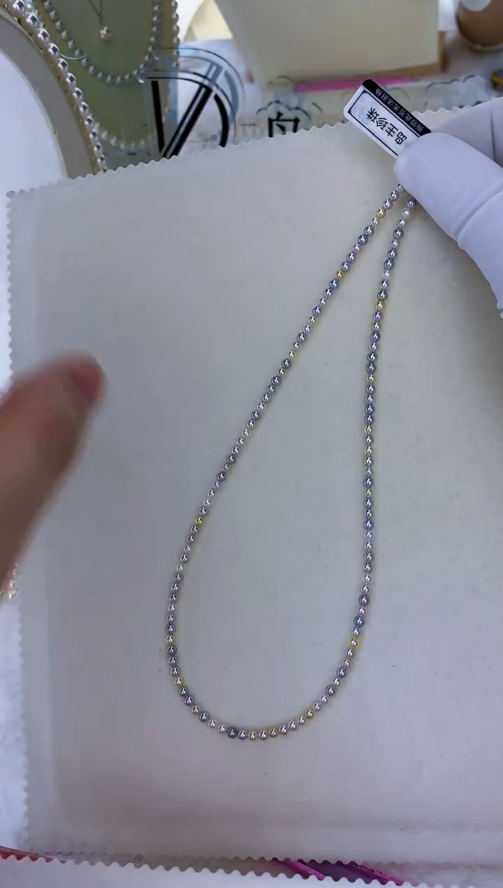 【闪购商品】18K金海水akoya珍珠3-3.5mm糖果小米项链