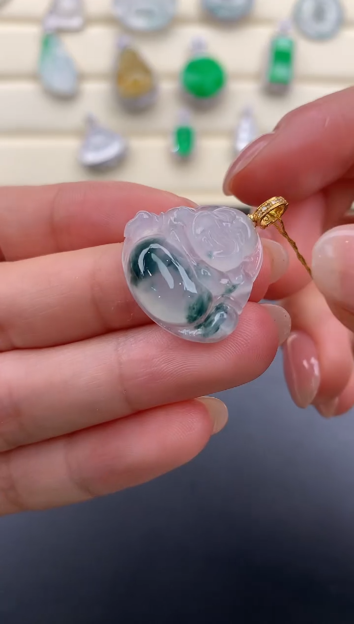 【闪购商品】翡翠颈饰18K金镶嵌X259      