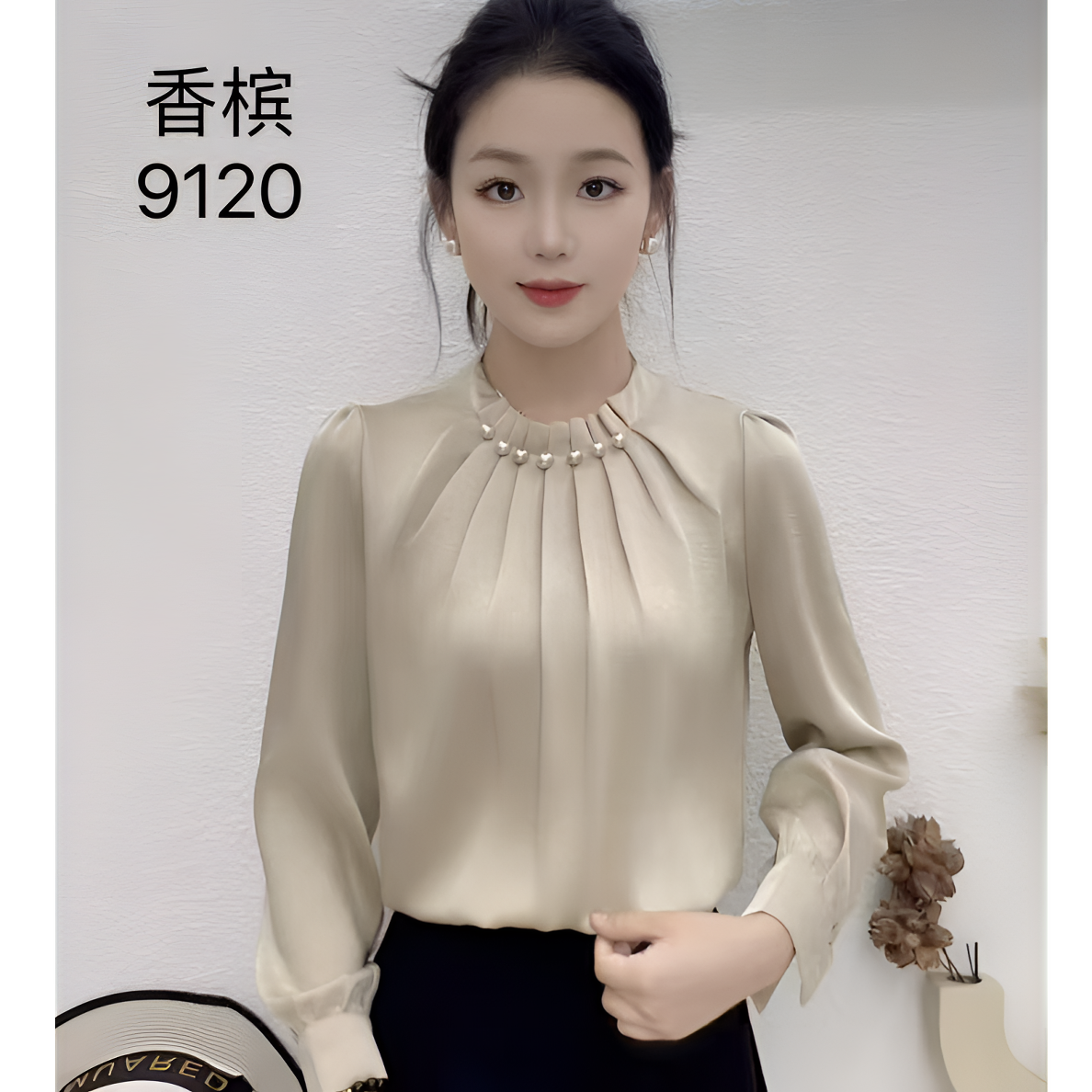 2025春季新款长袖衬衫气质衬衣洋气中年女装时尚妈妈装百搭打底衫