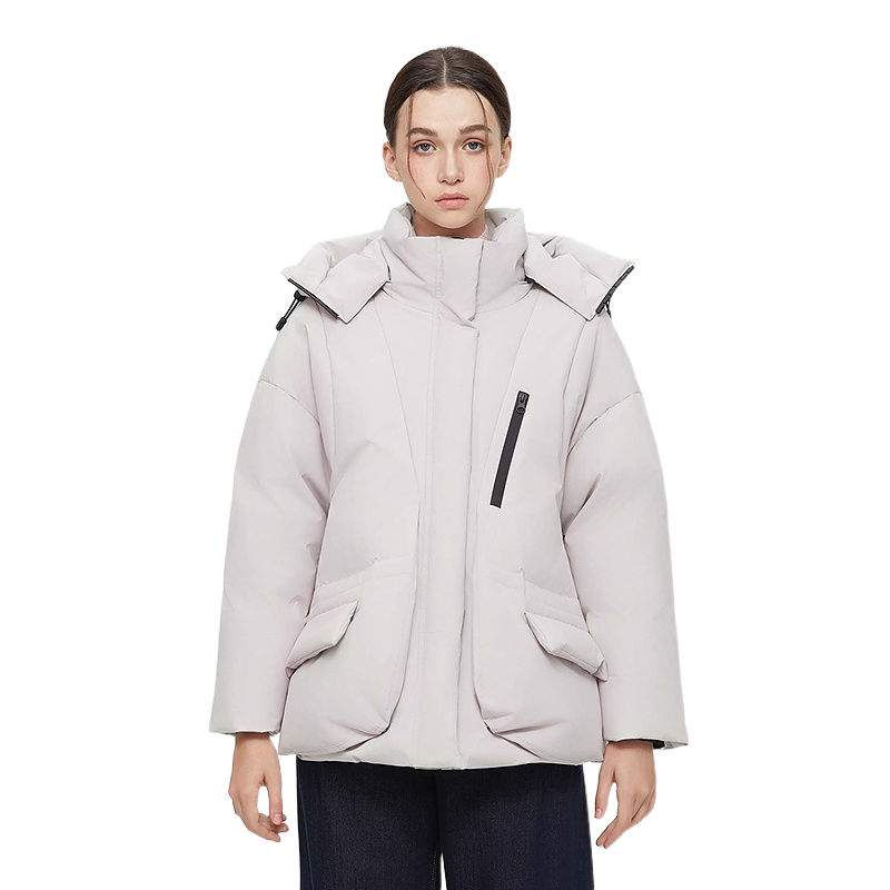 圣迪奥女装新款冬季连帽户外休闲羽绒服S25463112