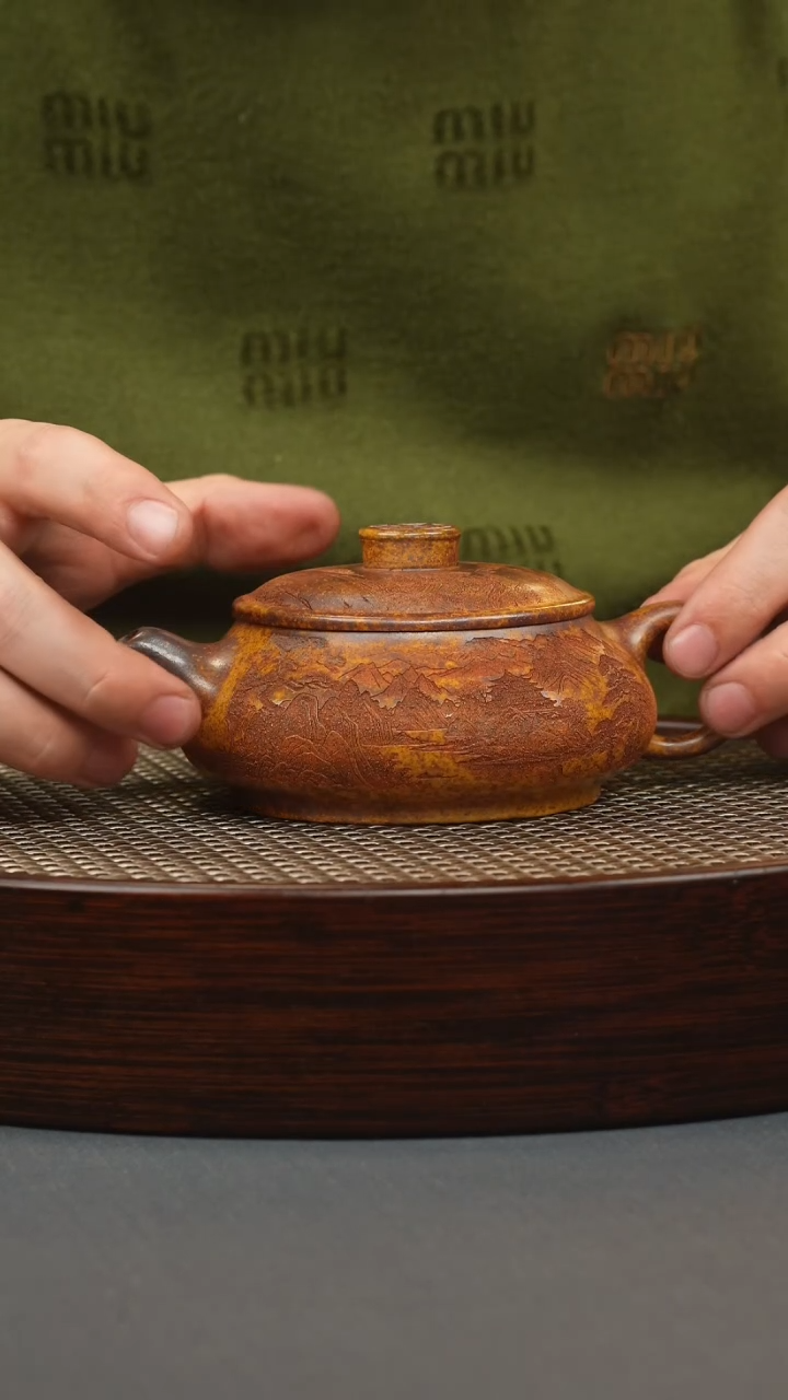 【闪购商品】紫砂茶壶龙骨金砂 明炉 刻绘