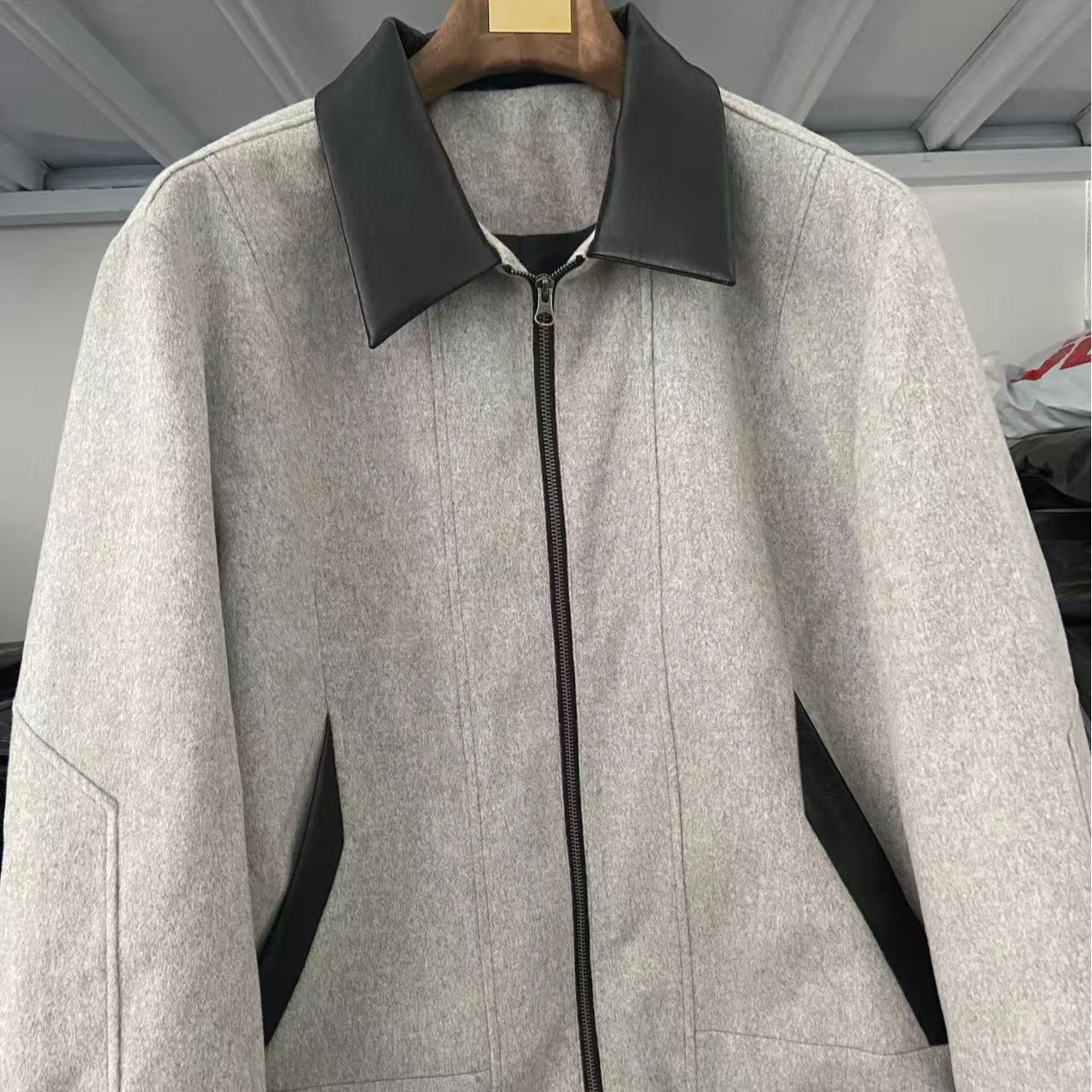 AstronSea 羊绒羊毛混纺拼接夹克 样衣 M-L