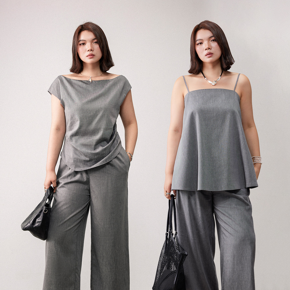 【折扣款】PLUSMALL 雾都日记 老钱风系列松弛感套装PLUS2506050AB