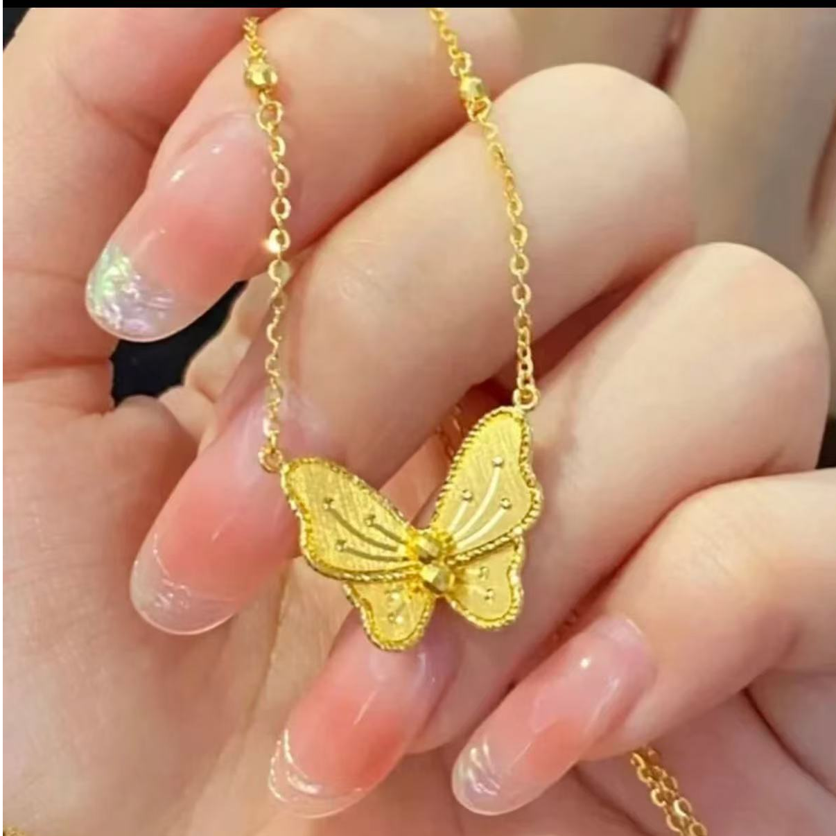 Chow Tai Seng/周大生足金闪闪蝶套链