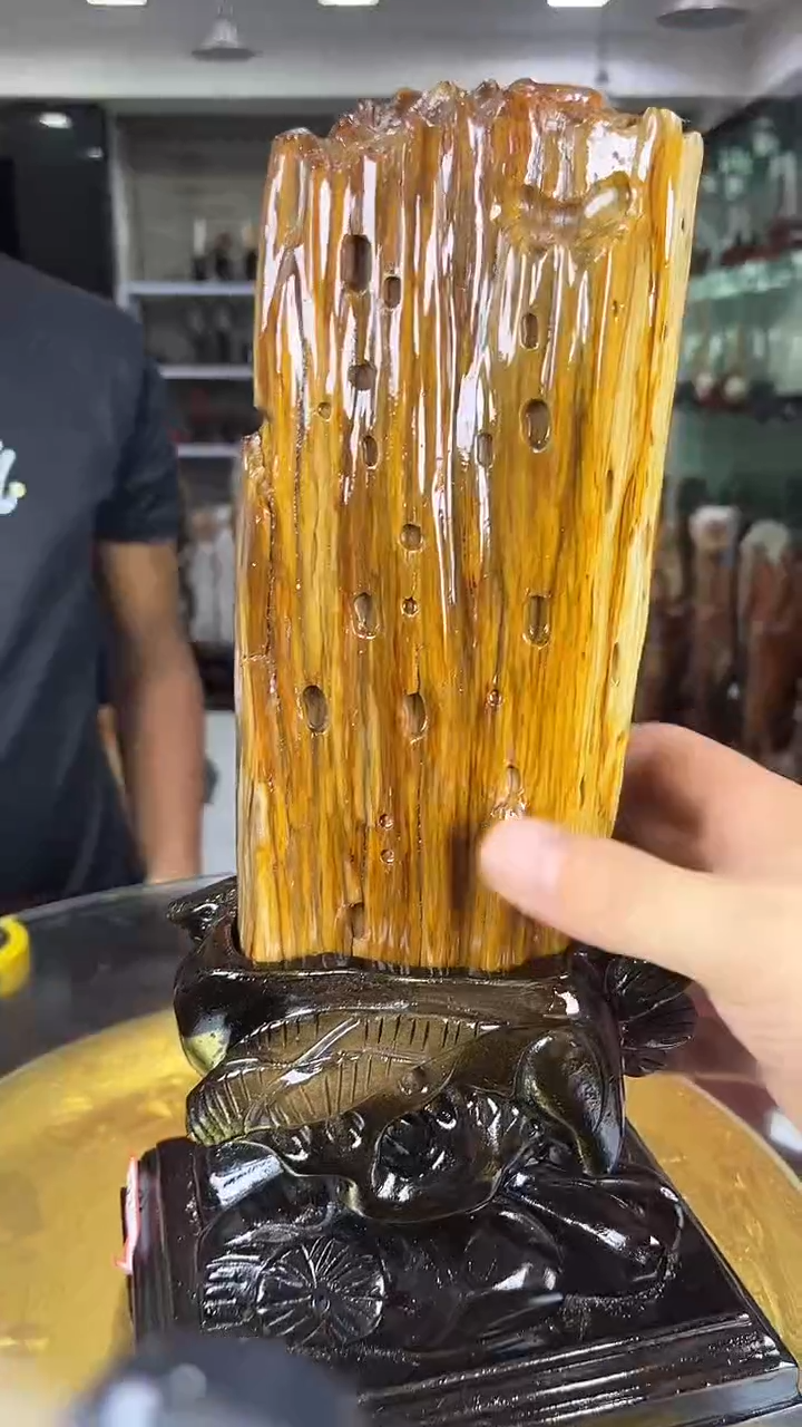 缅甸天然硅化玉摆件