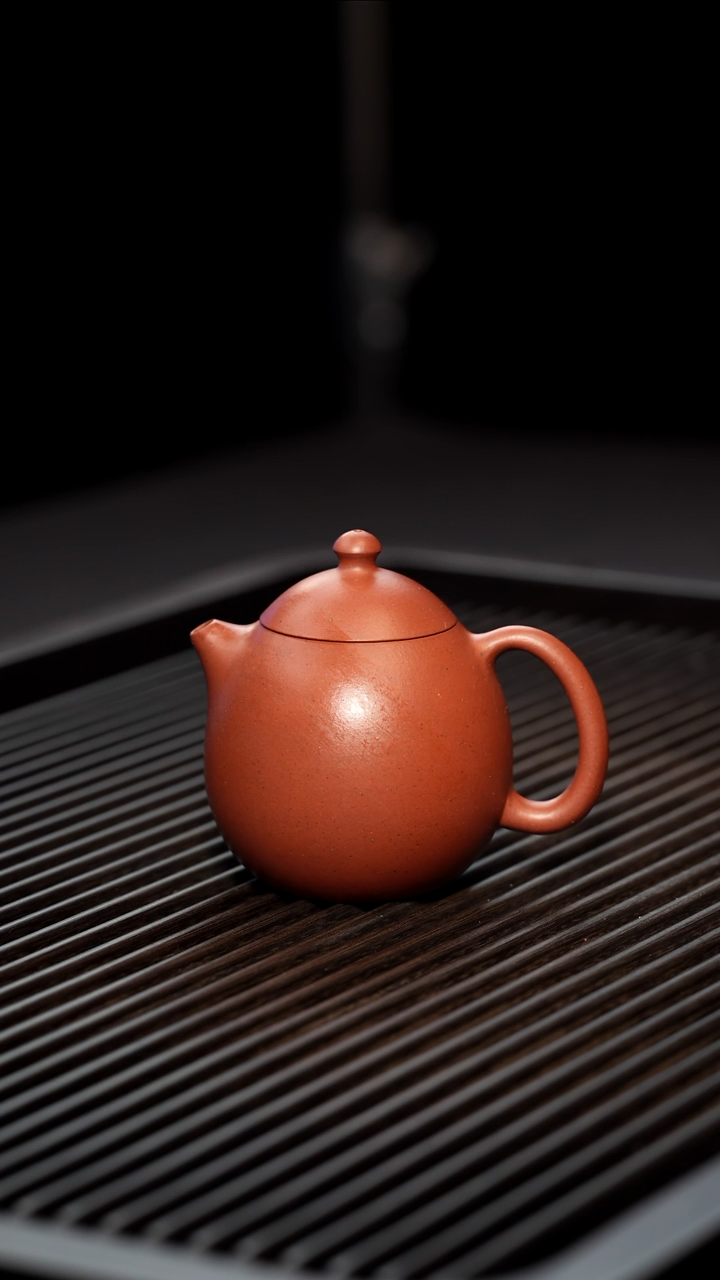 茶壶紫砂全手工红清水泥龙蛋160cc