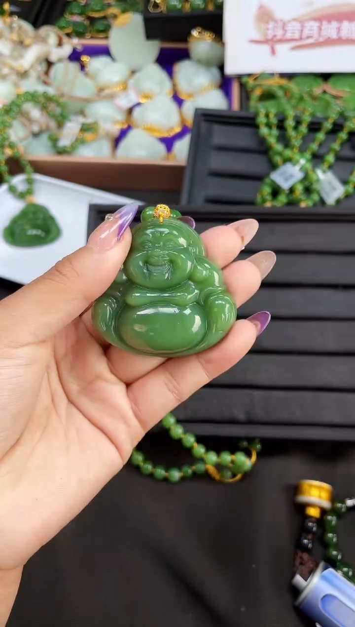 【闪购商品】和田玉套链18K金镶嵌50MM多样性发一