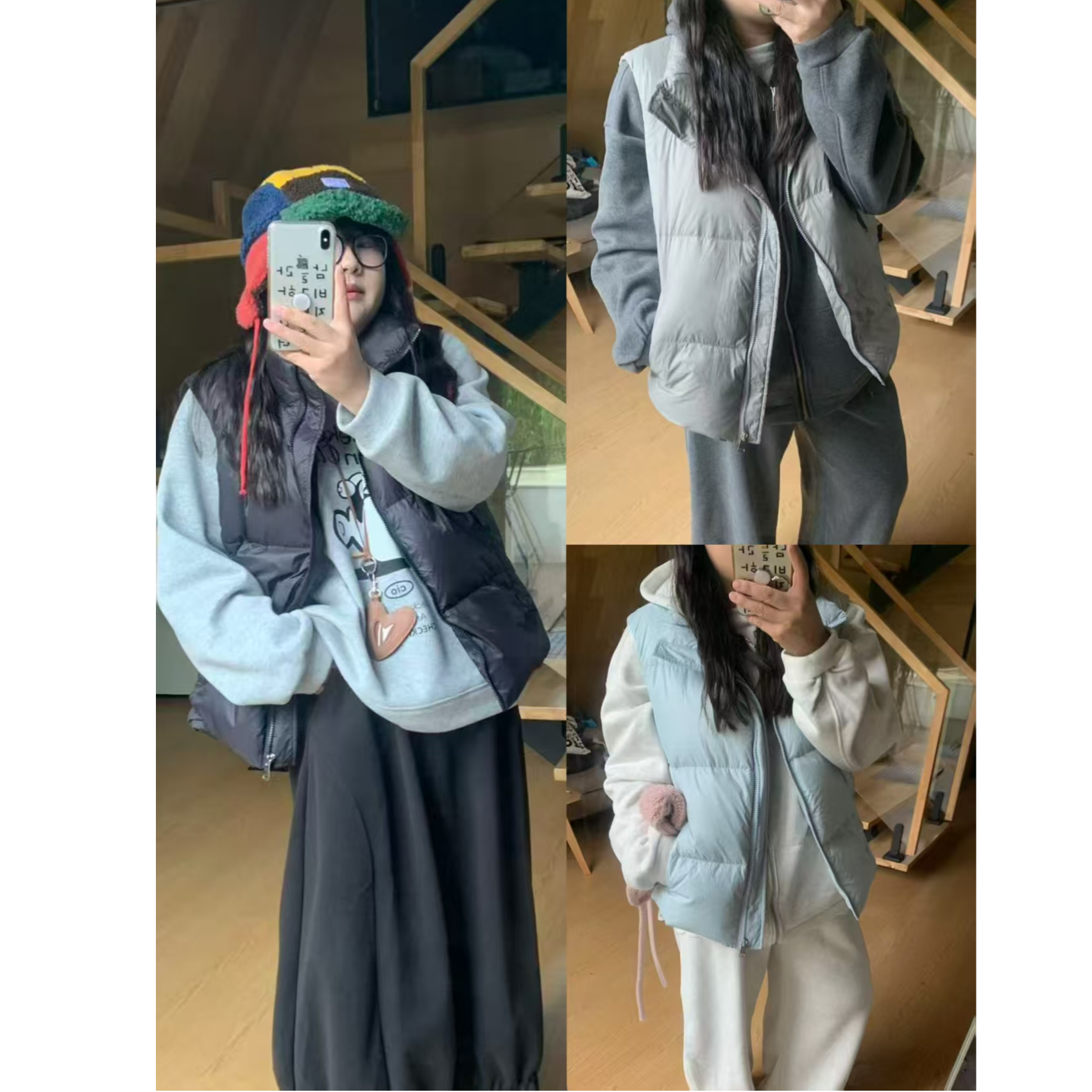 《橘红色的秋天》运补-6-90白鸭绒 纯色立领羽绒服马甲2464 