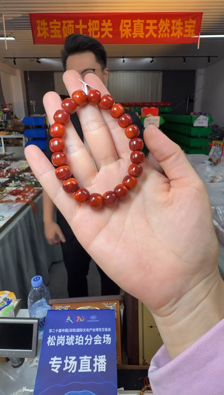 未镶嵌手串南红玛瑙约10-11mm南红老型珠单圈