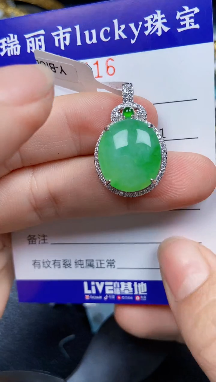 【闪购商品】翡翠颈饰银S925镶嵌8416