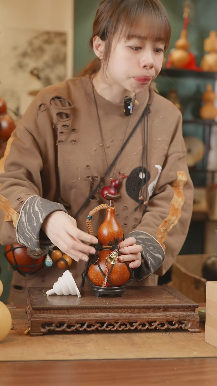 【闪购商品】6号精品天然大漆工艺防渗内胆酒葫芦~