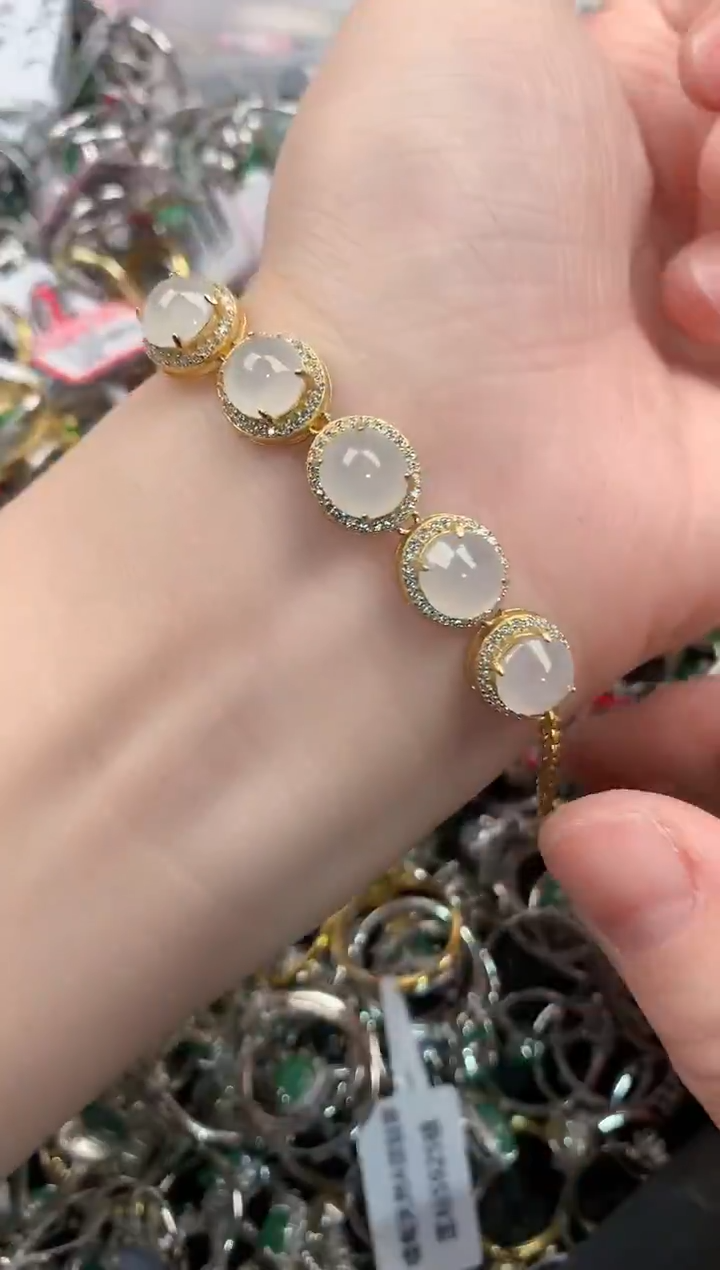 银S925镶嵌戒指翡翠10                  5