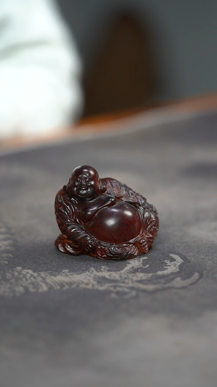 【闪购商品】檀香紫檀（小叶紫檀）木雕老料手工精雕弥勒手把件
