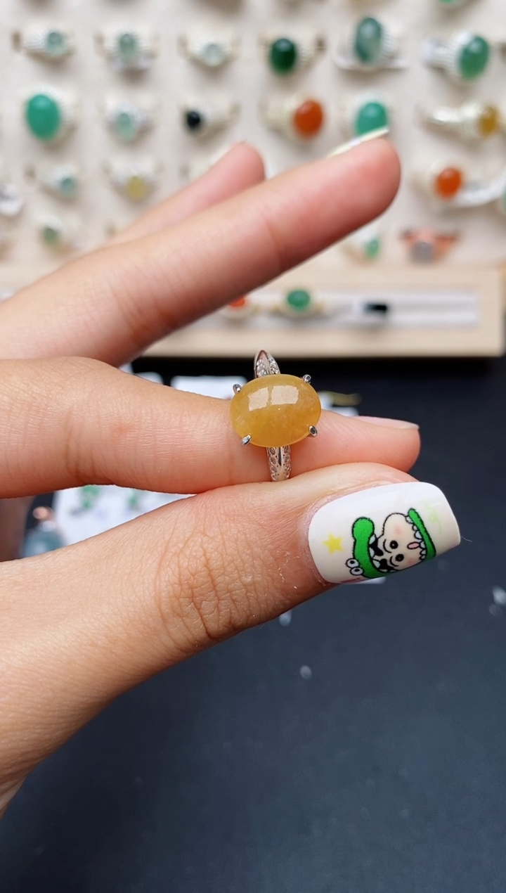 【闪购商品】翡翠戒指银S925镶嵌缅甸翡翠