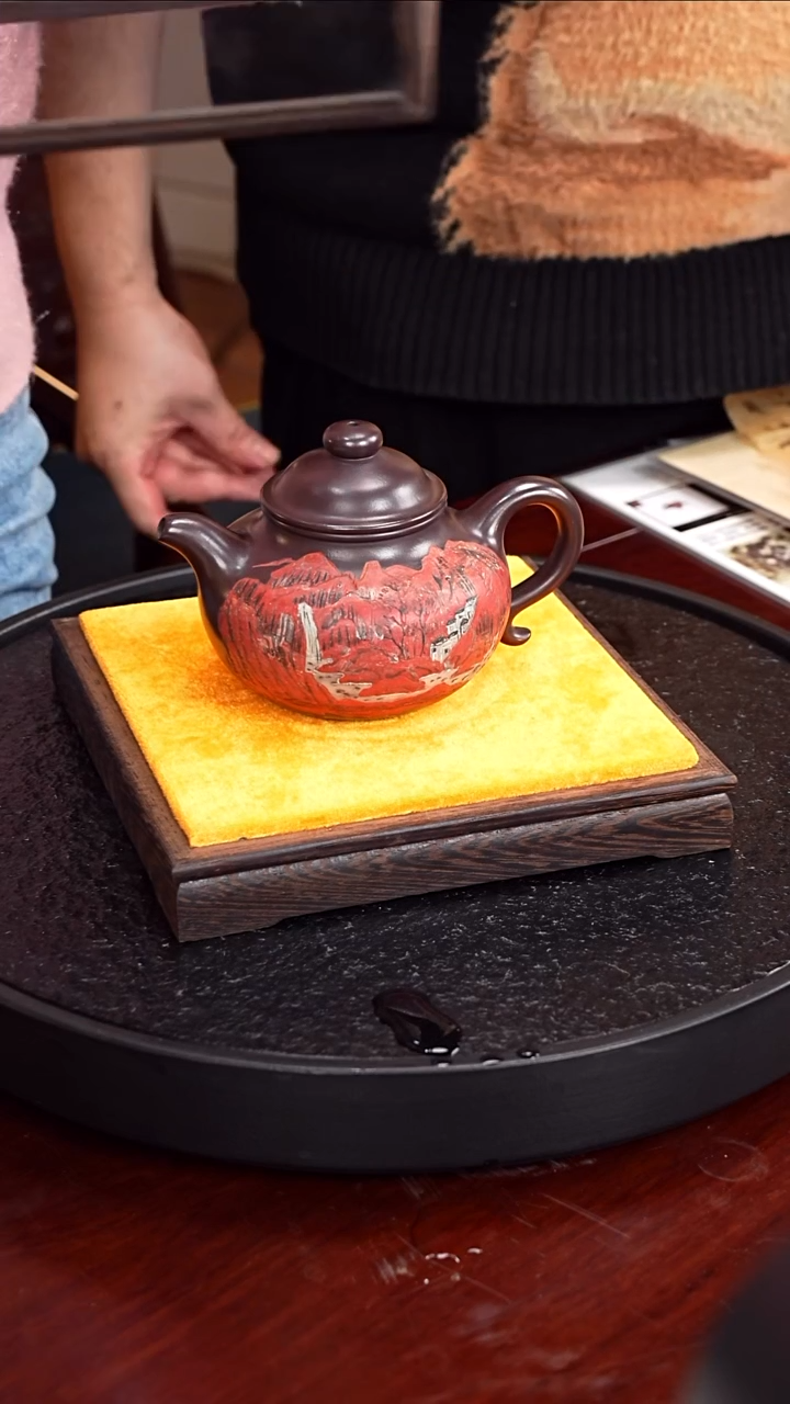 茶壶紫砂潘春芳 莲子73 紫泥  280毫升 李可染