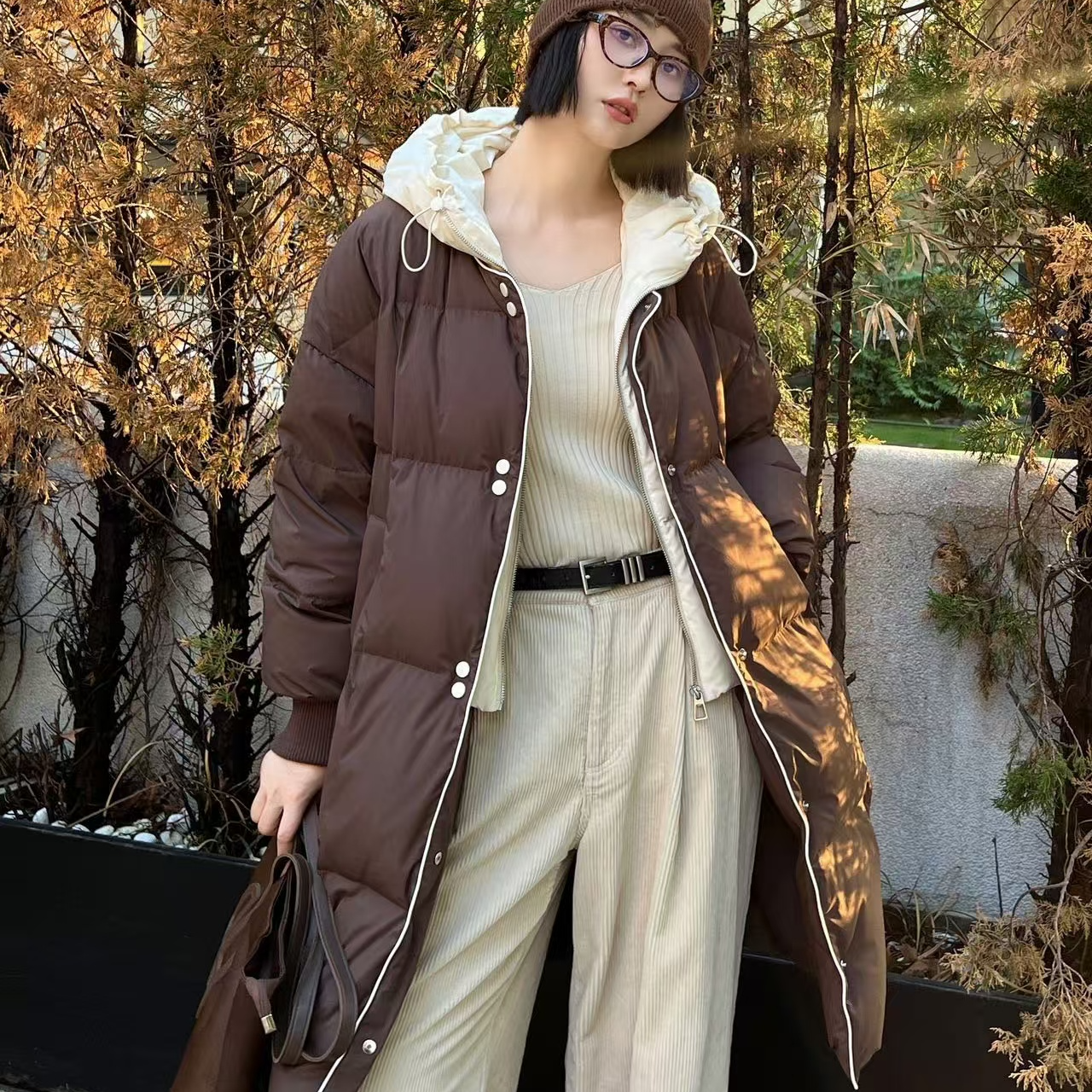 （9902）秋冬款长款90白鸭绒羽绒服