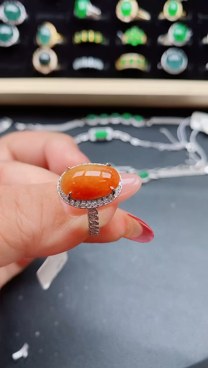 【闪购商品】翡翠戒指银S925镶嵌5080550