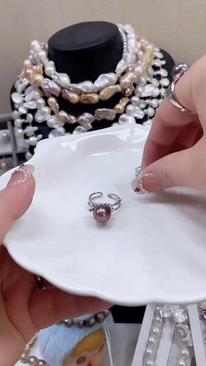 未镶嵌戒指淡水珍珠【纯恬饰品】（多样性发货发一）