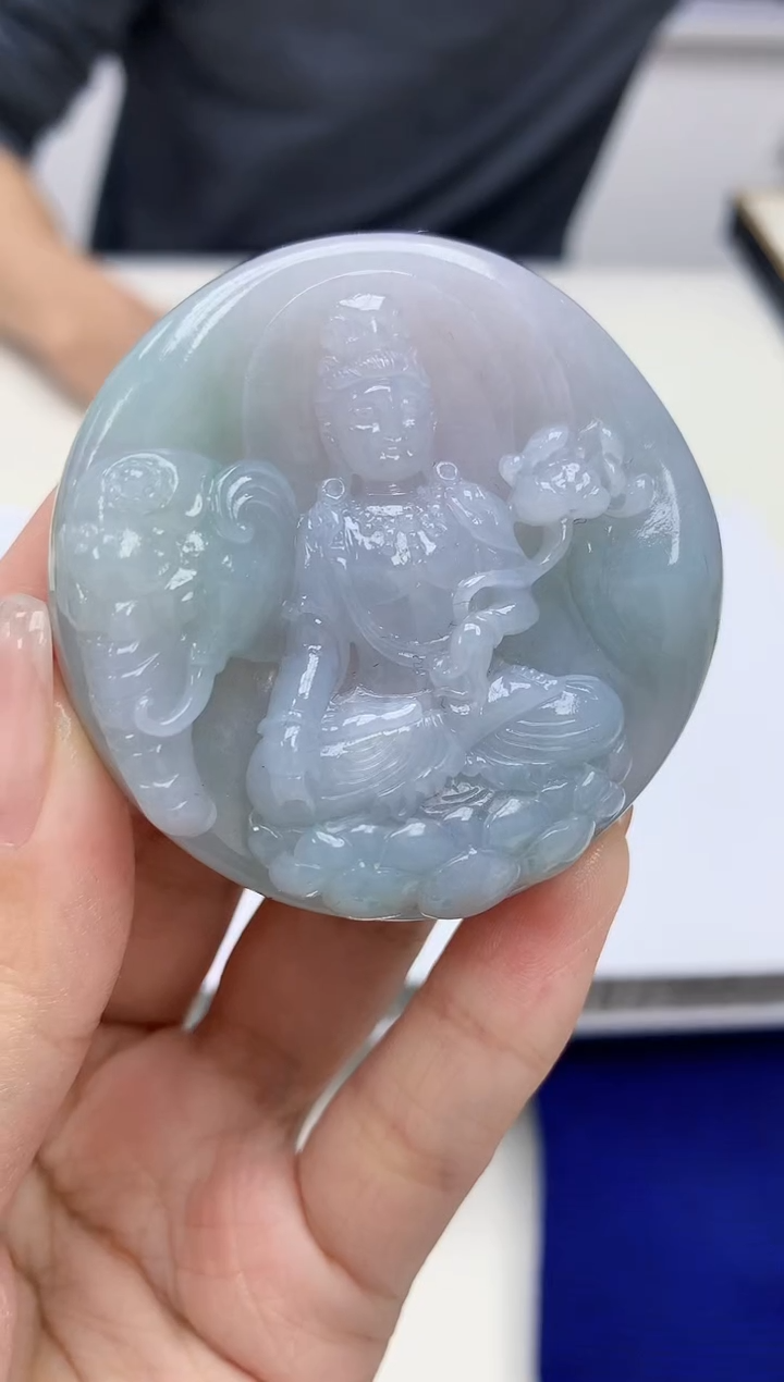 【闪购商品】定制翡翠未镶嵌3916kk-毛货挂件84