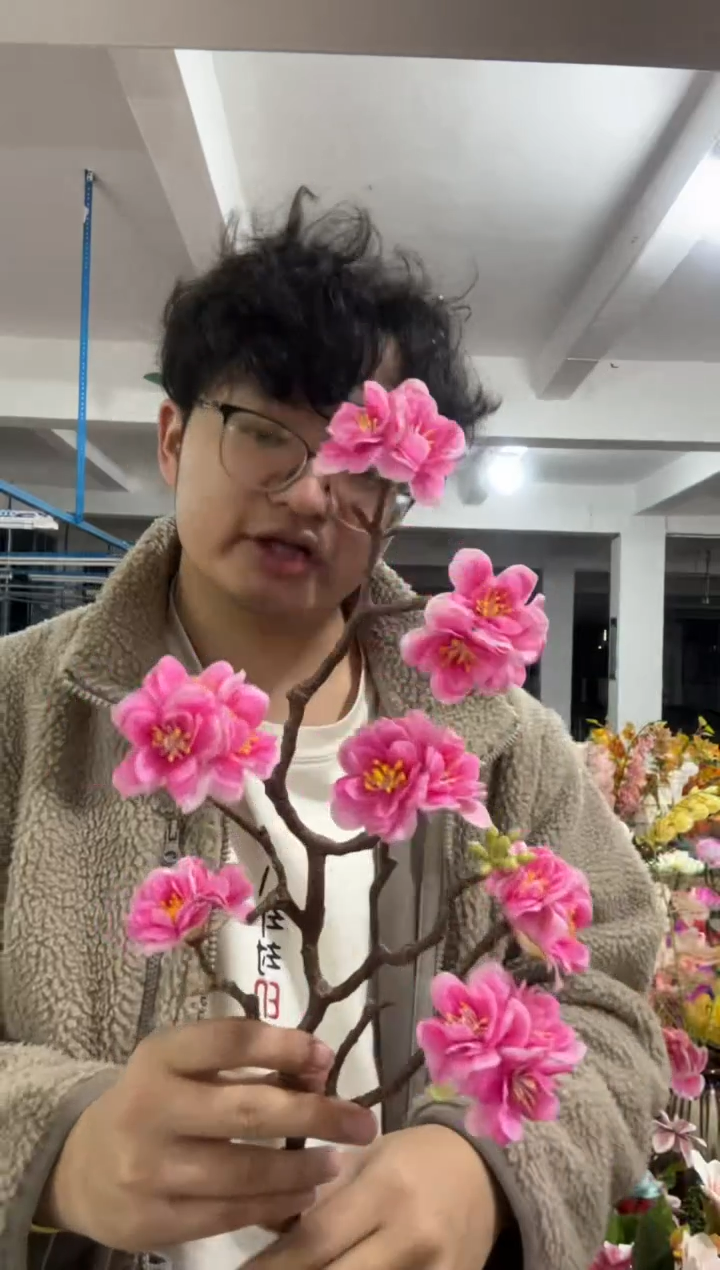 【闪购商品】仿真花朵桃花1束