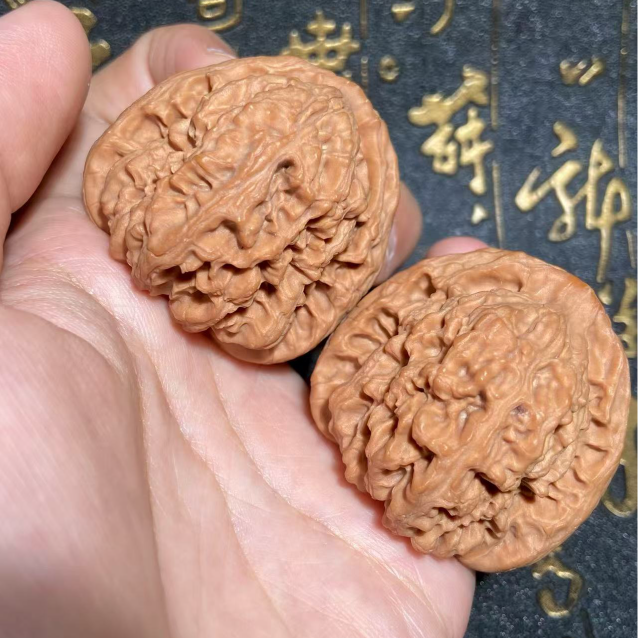 文玩核桃把件白狮子边41肚43高39