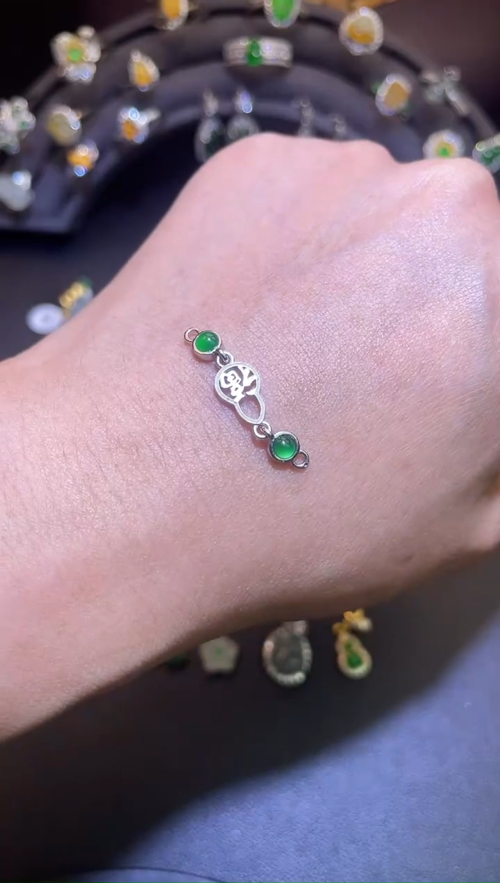 吊坠(不含链)银S925镶嵌翡翠1