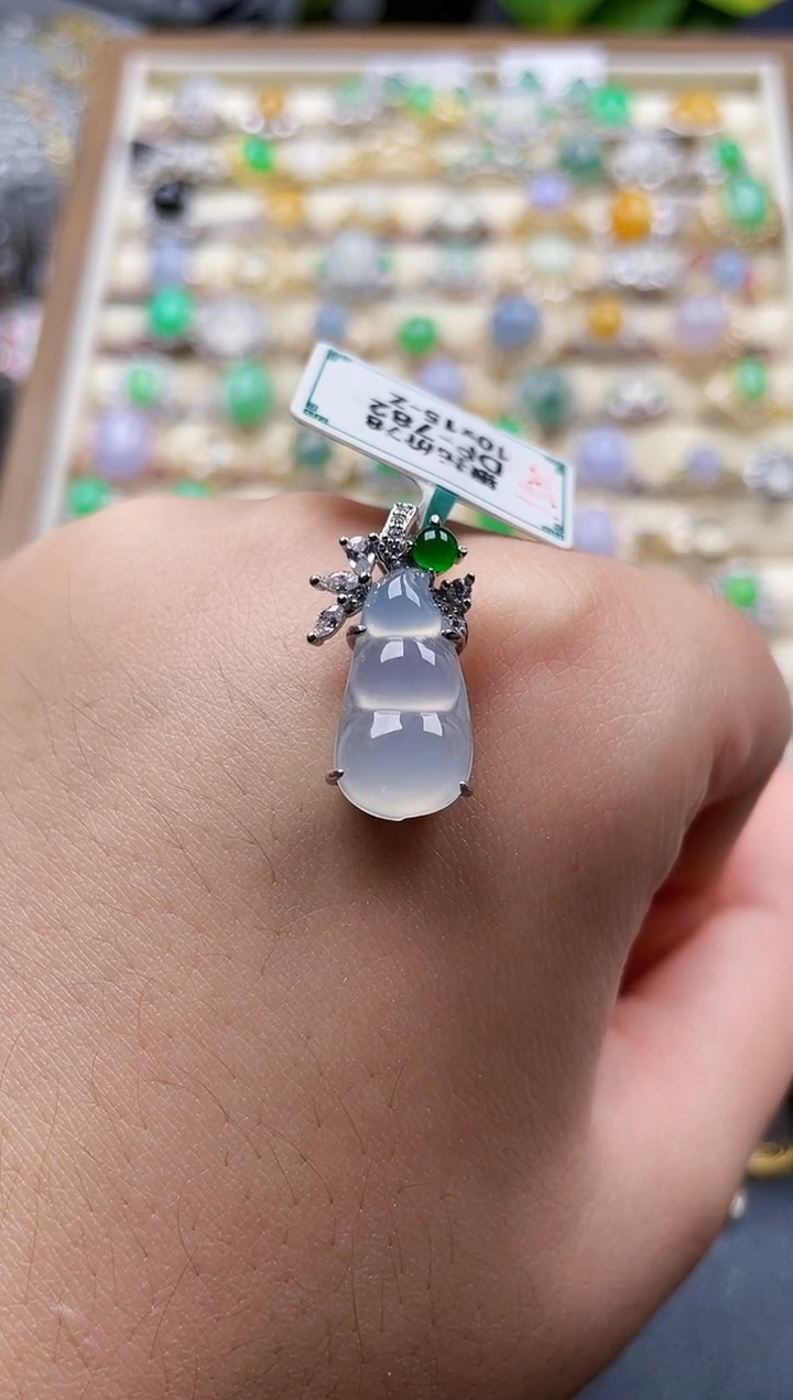 颈饰银S925镶嵌翡翠3