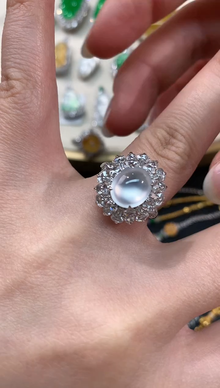 【闪购商品】翡翠戒指18K金镶嵌戒指A76|39800